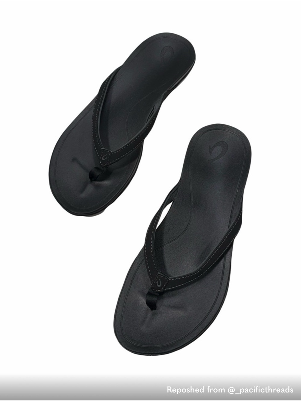 OluKai Black Women's Flip Flop Sandals
